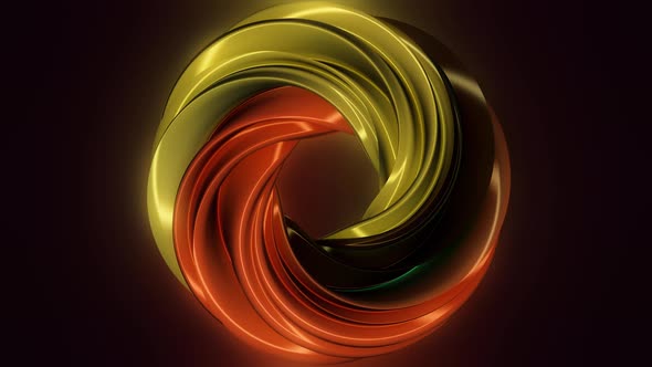 Animation of rotation hypnosis spiral from colorful caramel, glass or plastic alt