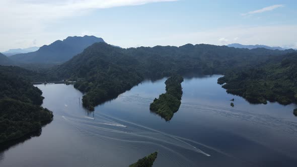 Aerial view of New Zealand Fjords alt