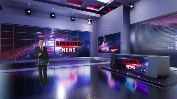 3D Virtual Tv Studio News B9022, Motion Graphics | VideoHive