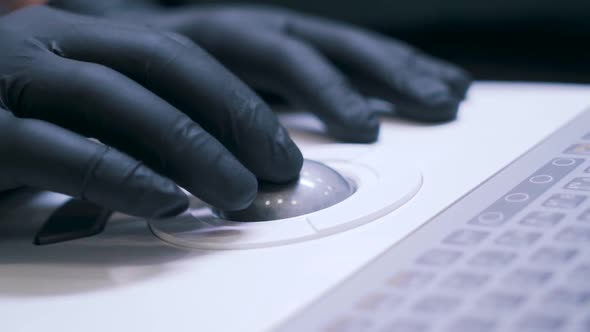 a Scientist Works with Latex Gloves