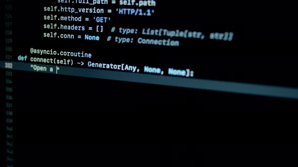 Scroll And Type Python Py Programming Code On Laptop Screen, Stock Footage
