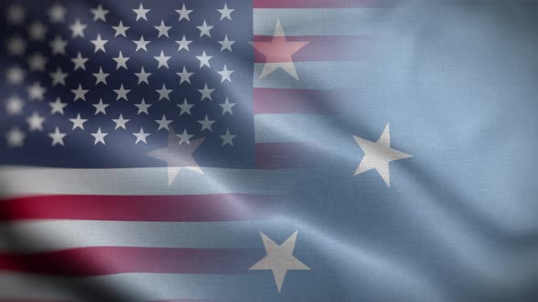 USA Micronesia Federated States Flag Loop Background 4K