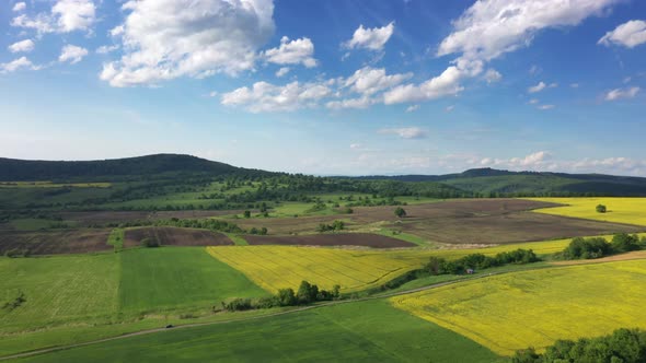 Aerial Images Over Green Hills   Spring Agriculture alt
