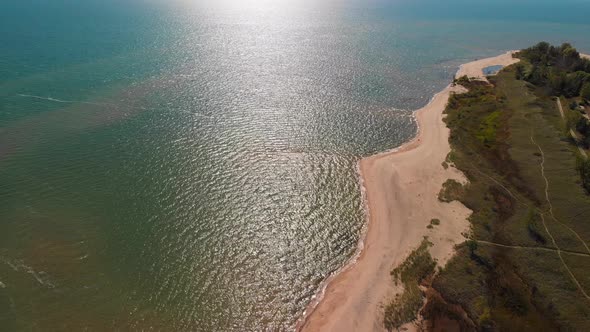 Aerial Of  Lake Huron Sand Beach, Michigan