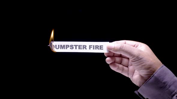 Paper Burning Dumpster Fire