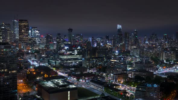 Toronto Ontario Canada Night City Skyline Traffic