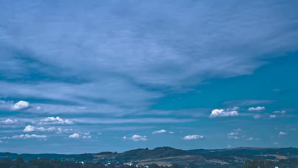 Flight through the clouds of paradise 4k timelapse video without birds and in