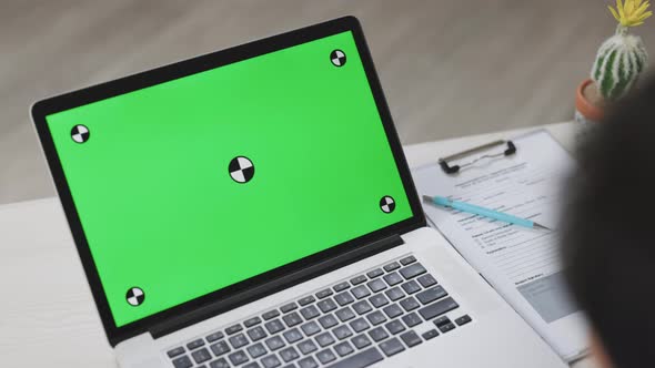 Laptop with Chroma Key for Advertising Mock Up Freelance Site