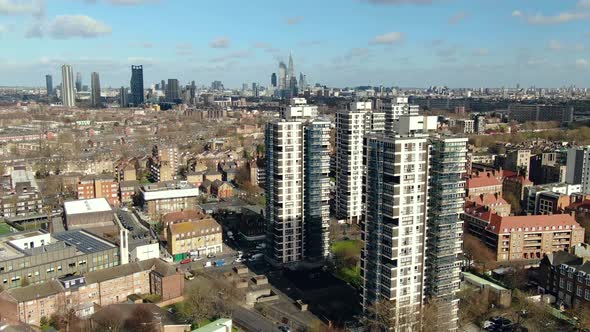 Beautiful aerial shot of Buildings in the city of London alt