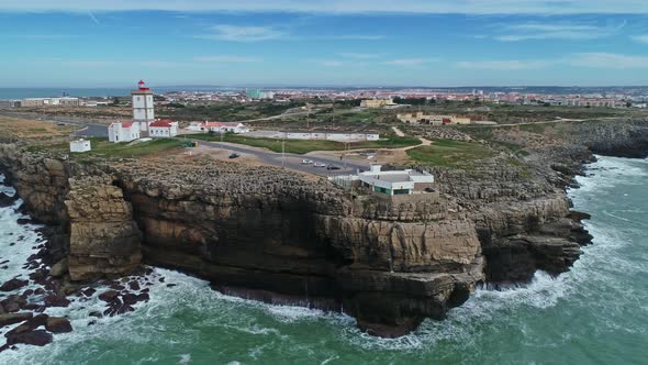 Lighthouse on Cabo Carvoeiro in Portugal alt