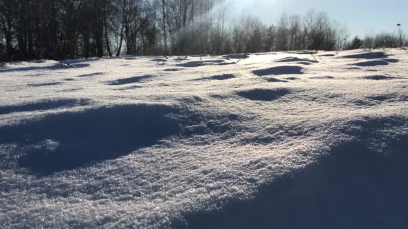 Snowy Field on a Sunny Day 4k