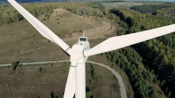 Big Wind Tower, Windmill in Work. Renewable Energy Power Plant Concept alt