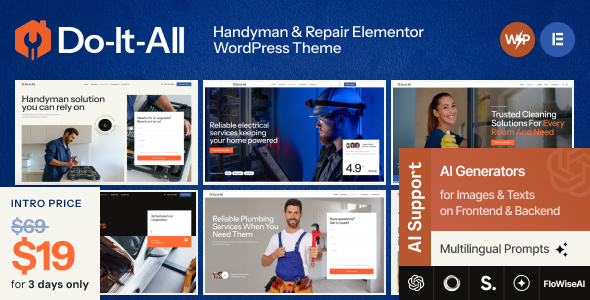 Do-It-All – Handyman & Repair Elementor WordPress Theme