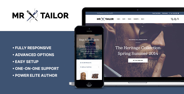 Envato Market 20 mrtailor theme preview. large preview