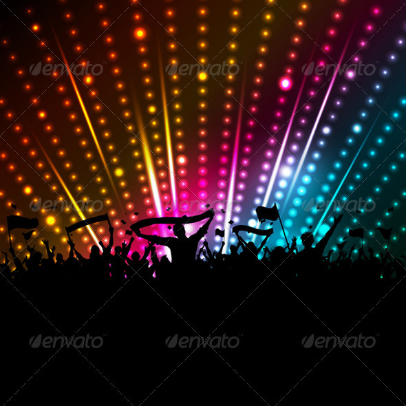 Disco crowd background - People Characters