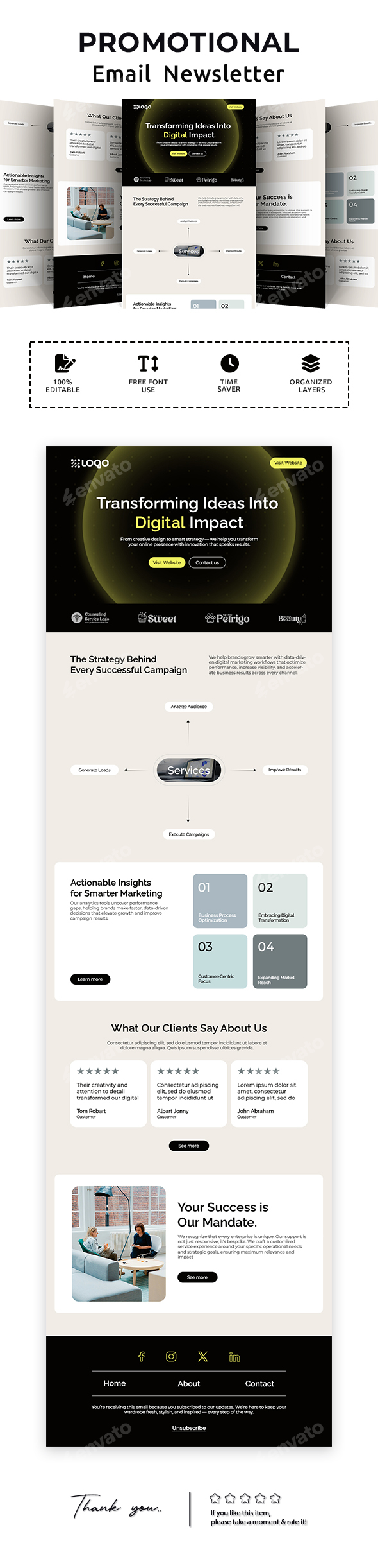 Digital Marketing Agency Email Newsletter PSD Template