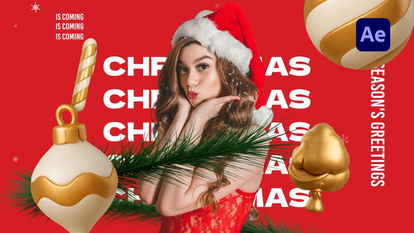 Cute 3D Christmas Intro broadcast-packages template preview