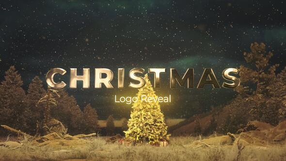 Christmas Tree Logo Reveal | Cinematic Holiday Intro Logo Stings template preview