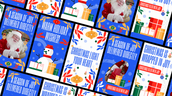 Christmas Greetings Social Media PACK After Effect Video Displays template preview