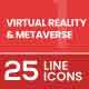 25 Virtual Reality & Metaverse Filled Line Icons 