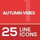 25 Autumn Vibes Filled Line Icons 