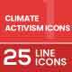 25 Climate Activism Filled Line Icons 