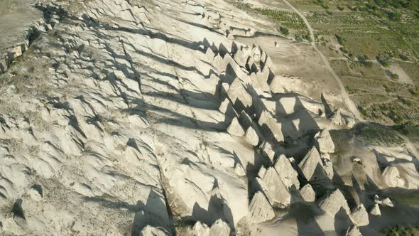 Selime Cathedral From Turkey View From Air During Sunset