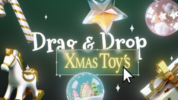 3D Christmas Toys Video Displays template preview