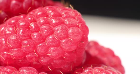 Closeup of Fresh Raspberries