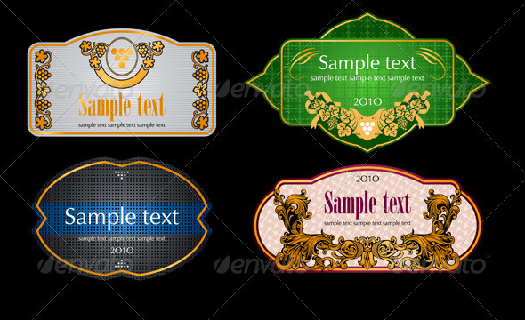 Vintage Wine Labels Set