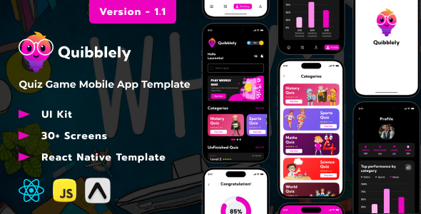 Quibblely GK Quiz React Native Expo Template