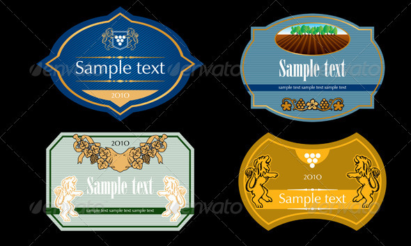 Vintage Wine Labels Set