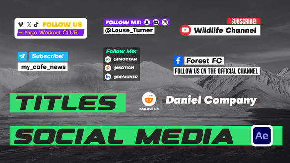 Titles with Social Media Titles template preview