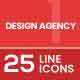 25 Design Agency Filled Line Icons 