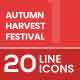 25 Autumn Harvest Festival Filled Line Icons 