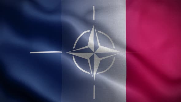 Nato France Flag Loop Background 4K