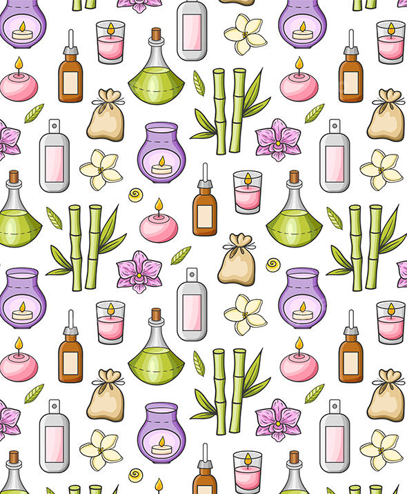 SPA and Aromatherapy Seamless Pattern