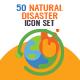 50 Natural Disaster Icons | Astute Series 