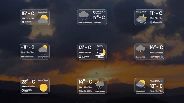 Glass Weather Titles | After Effects Titles template preview