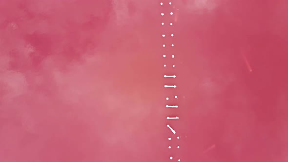 Abandoned Pier on Pink Lake Medicinal Clay Ungraded on Sunset, Air Drone View alt