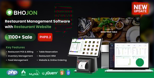 Bhojon - Best Restaurant Management Software with Restaurant Website