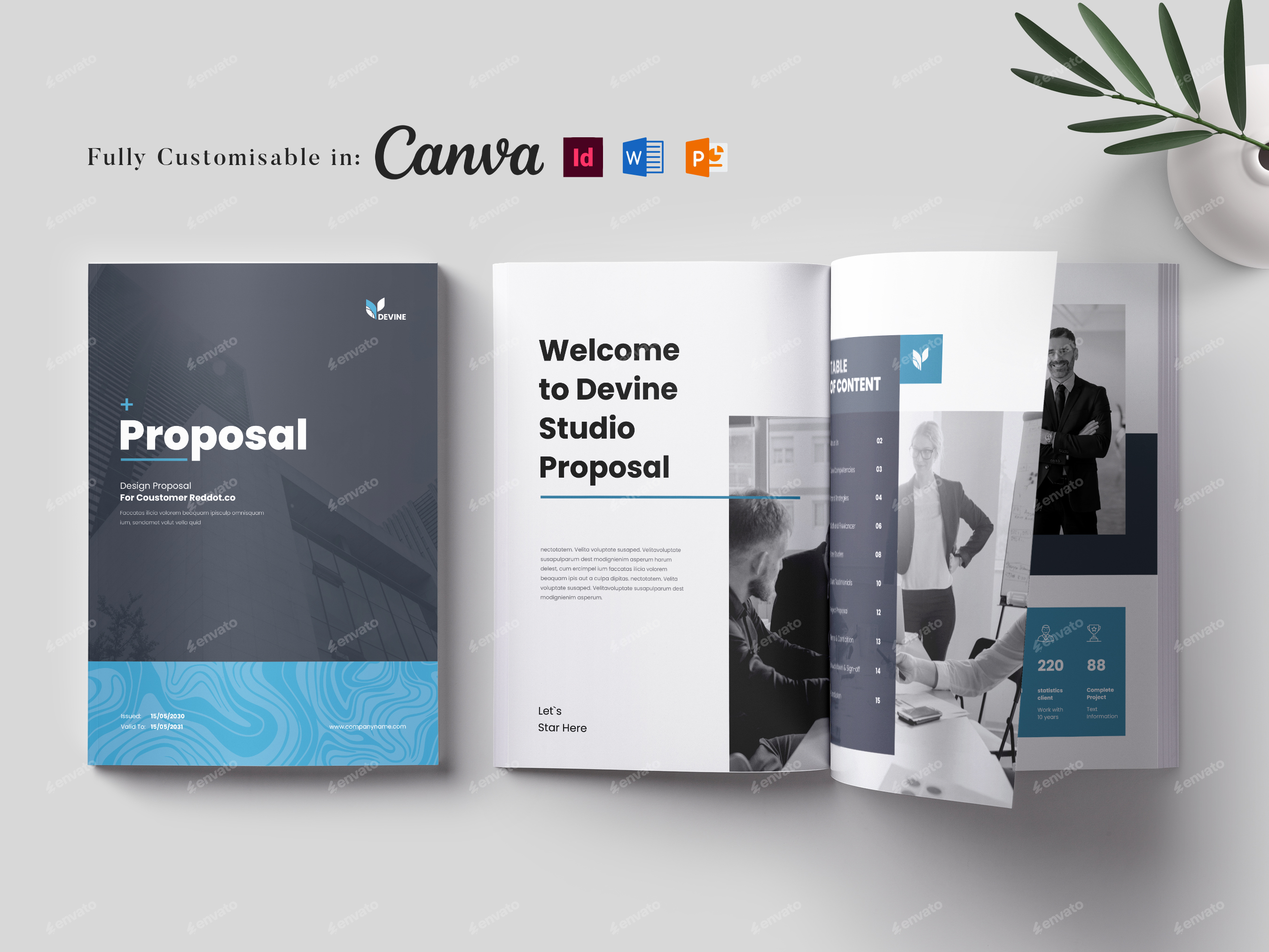 Corporate Business Proposal Template editable in Canva Word