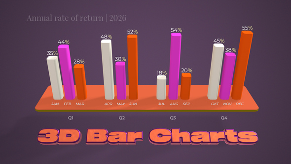 3D Bar Charts Logo Stings template preview