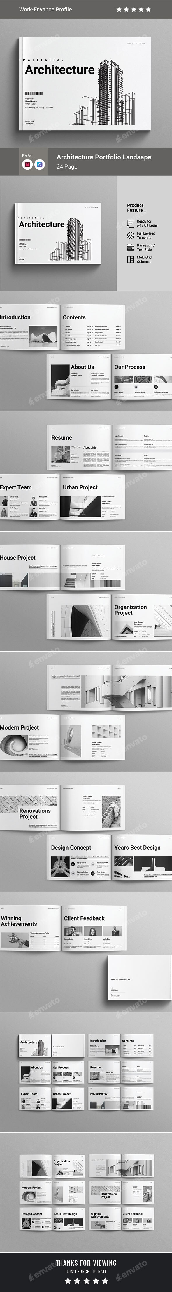 Architecture Portfolio Template Landscape