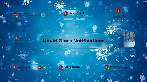 Liquid Glass Notifications | New Yaer Elements template preview