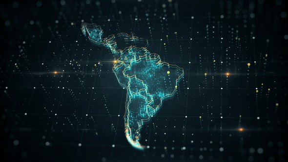 Blue Map Latin America Danger 4K