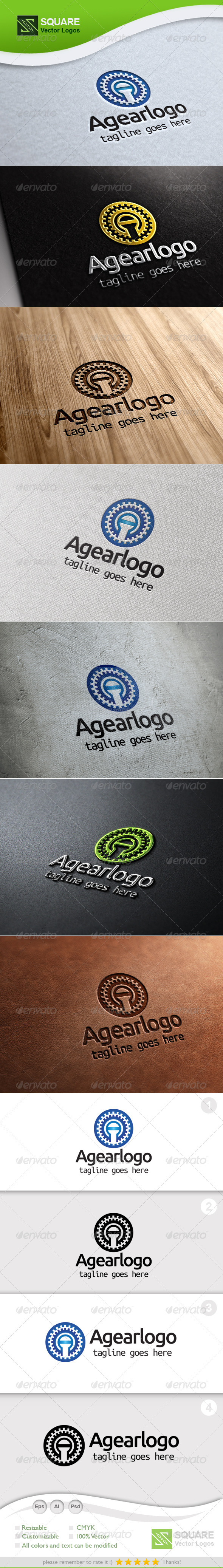 A, Gear Vector Logo Template - Letters Logo Templates