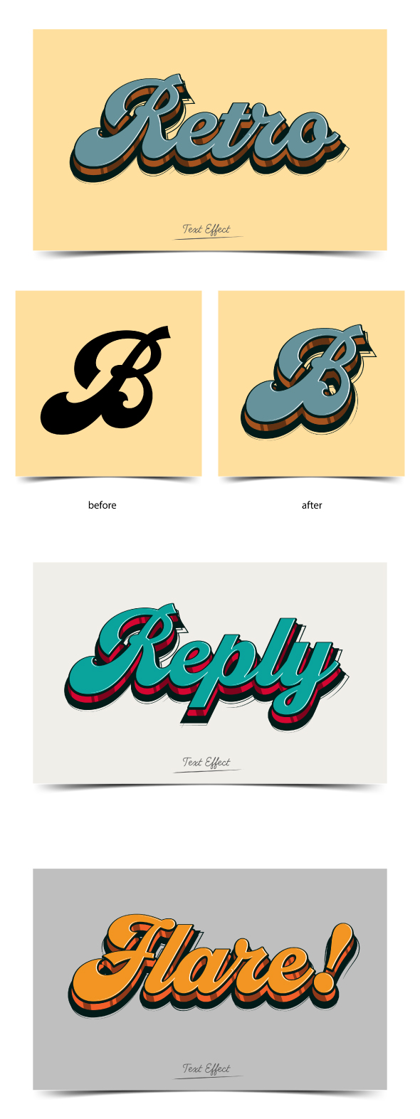 Hand draw Lettering Style Text Effects Editable