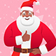 Black Smiling Santa Claus Shows a Like Sign 
