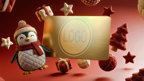 Christmas Gift Logo Opener Video Displays template preview